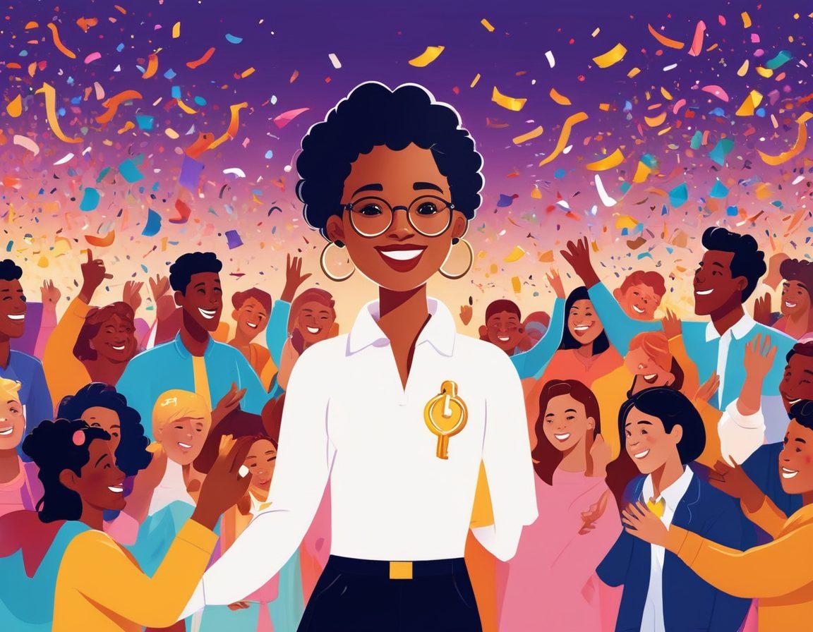 A vibrant illustration of diverse people enthusiastically engaging in various membership activities, like exclusive events, rewards, and community engagements. Include symbols of loyalty, such as a golden key or badge, surrounded by confetti and bright colors. Emphasize a sense of community and joy among the participants. Ideal for a blog about membership advantages. colorful. vector art. energetic ambiance.